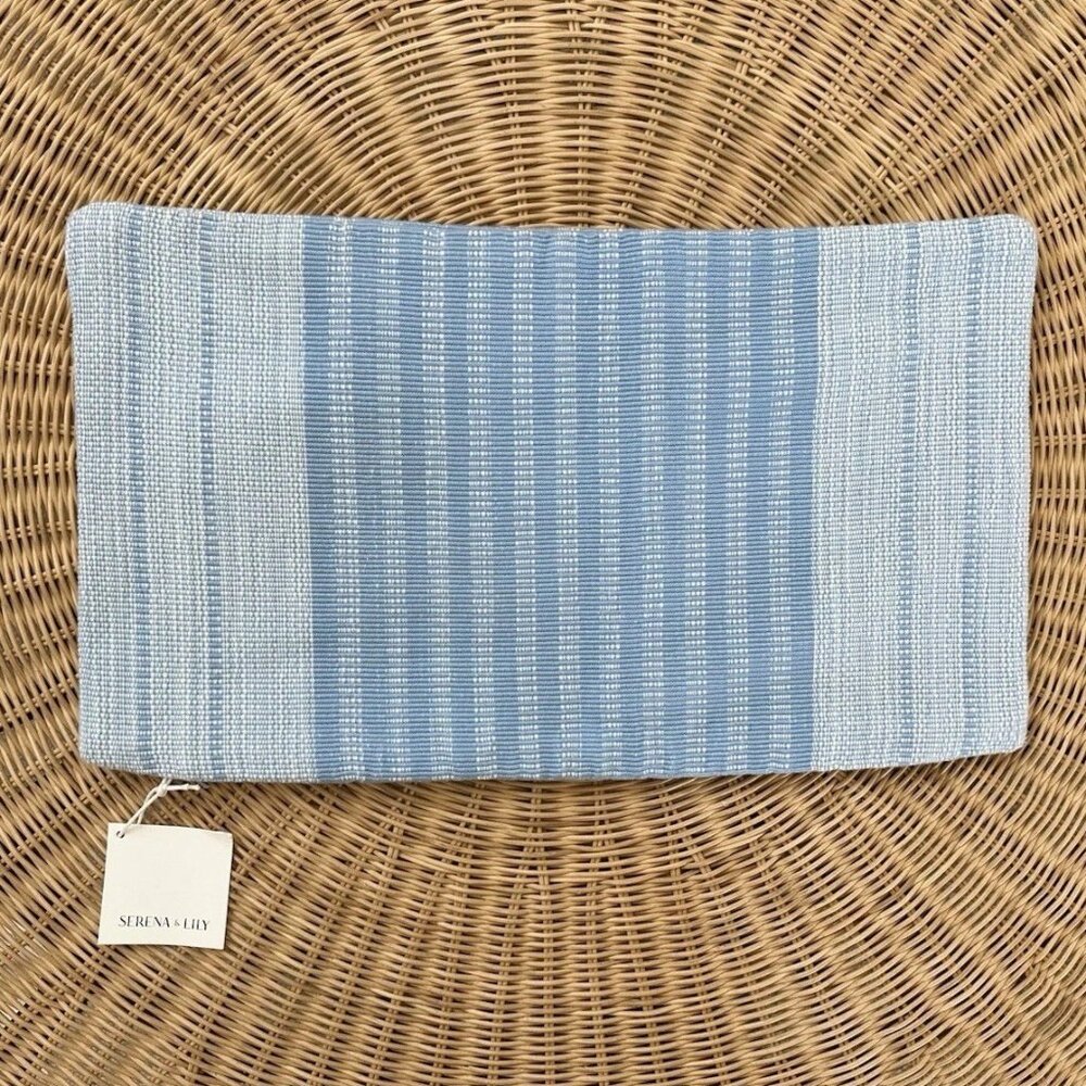 NEW Serena & Lily Zuma Outdoor Pillow Cover (12”x21”)-Hydrangea Blue